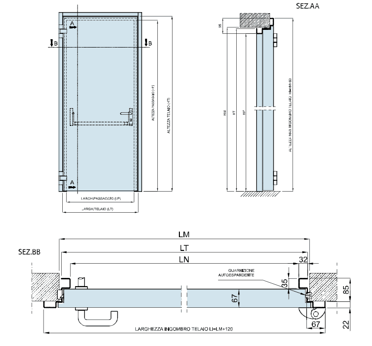 DISEGNO TECNICO REI 120 1 ANTA
